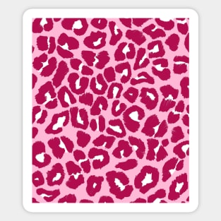 Large, Burgundy Leopard Spots on Pink Sticker